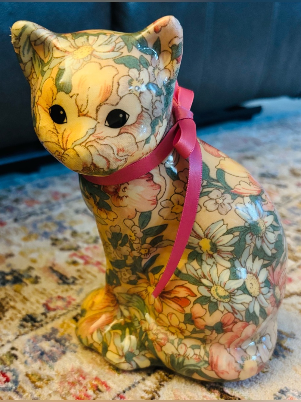 Vintage Joan Baker Designs "Porcelain Patchworks" Cat Figurine